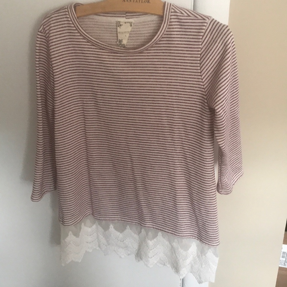 Striped red and white sweater